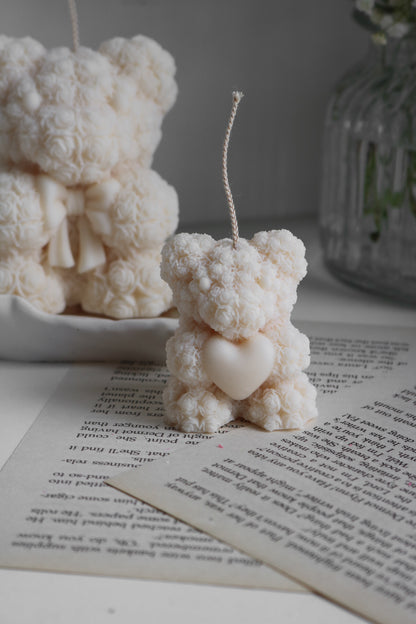 Mini rose bear candle