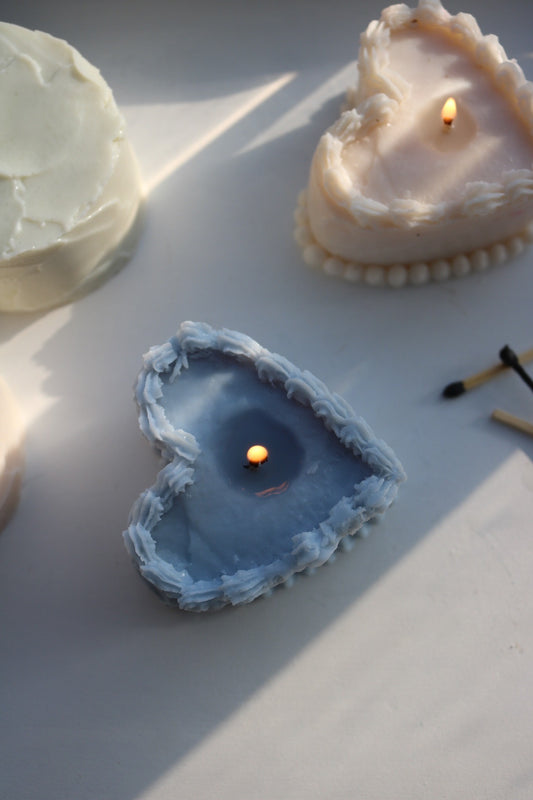 Heart cake candle