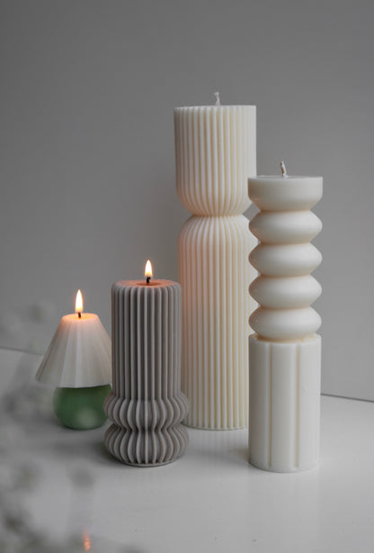 Bead pillar candle