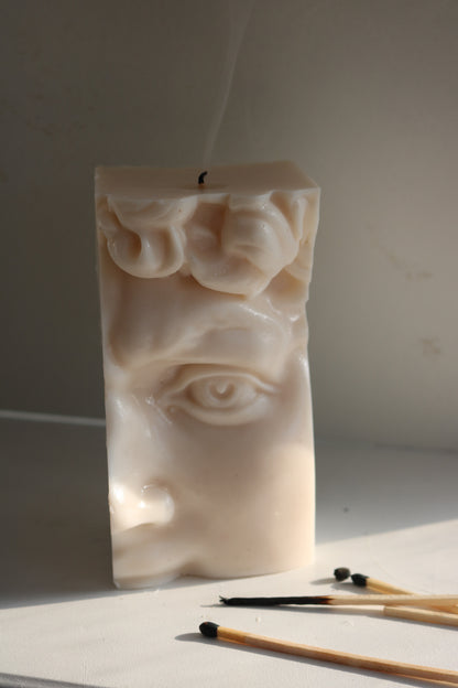 Half David sculptural candle