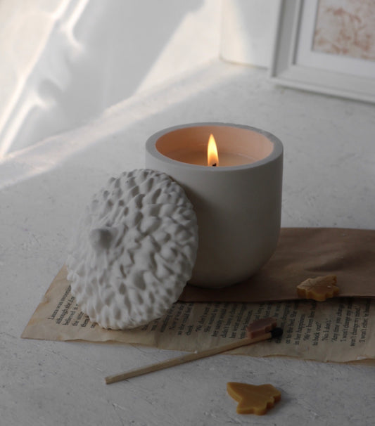 Acorn container candle