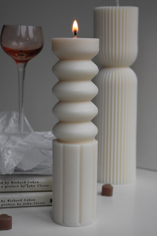 Bead pillar candle