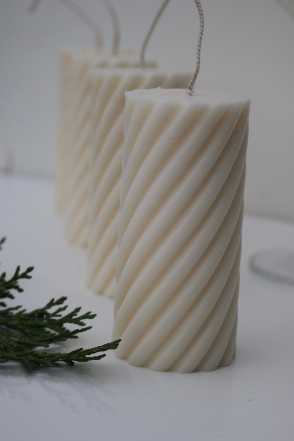 Twisted pillar candle