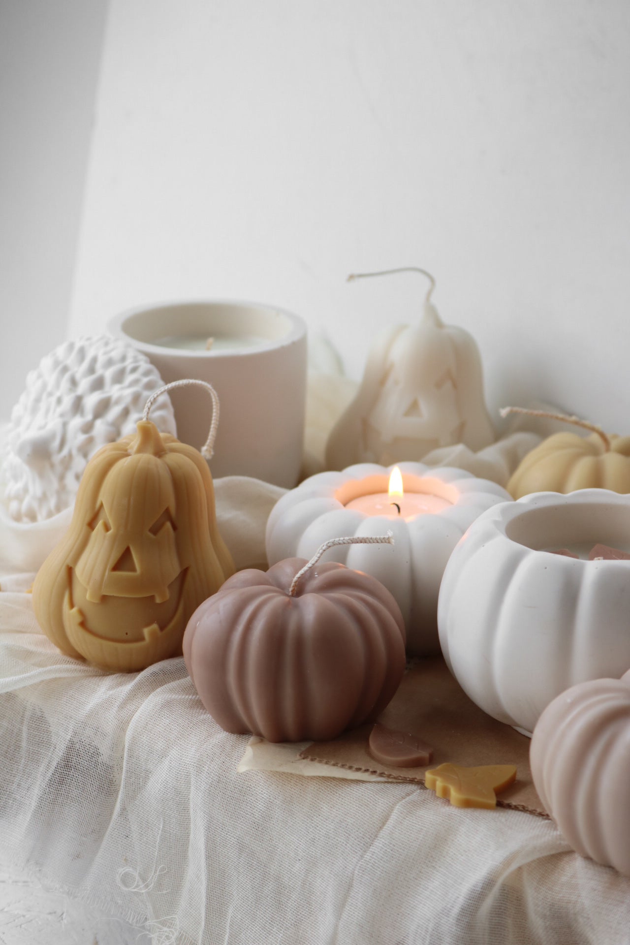 Halloween pumpkin candle