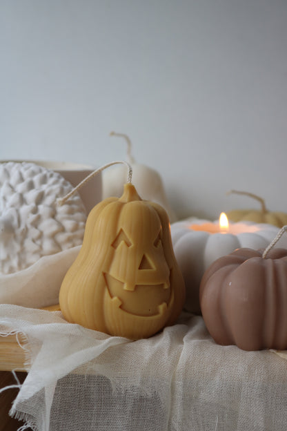 Halloween pumpkin candle