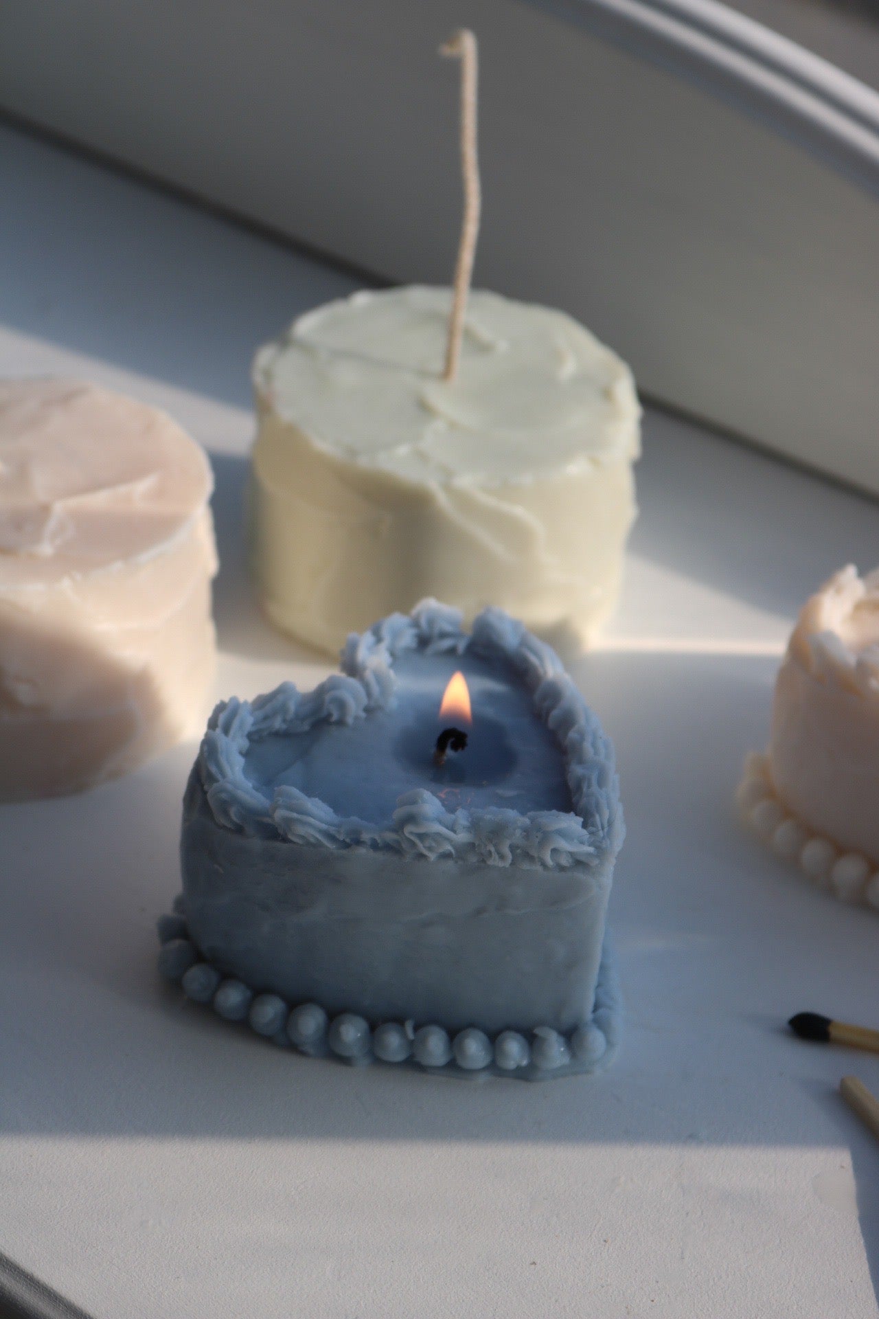 Heart cake candle