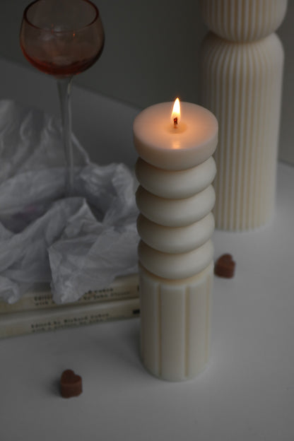 Bead pillar candle